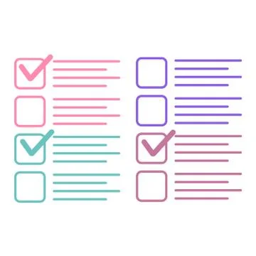 Checklist with tick marks. Check list exam vector illustration Stock Illustration