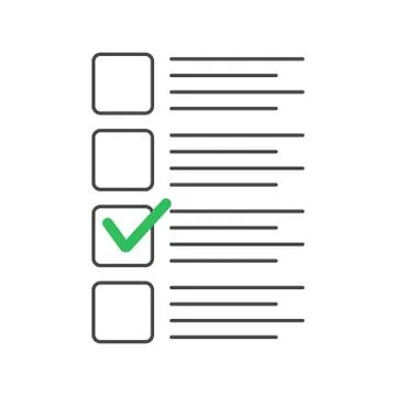 Checklist with tick marks. Check list exam vector illustration Stock Illustration