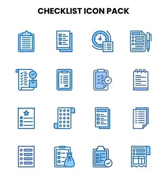 Checklist Two Colour Design Icons Pack Stock Illustration