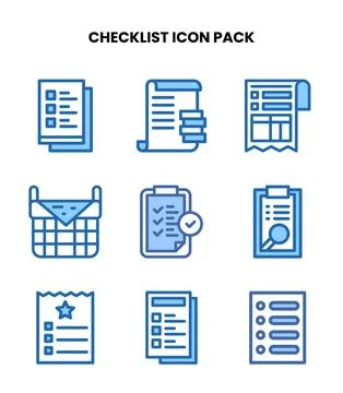 Checklist Two Colour Graphics Icons Pack Stock Illustration