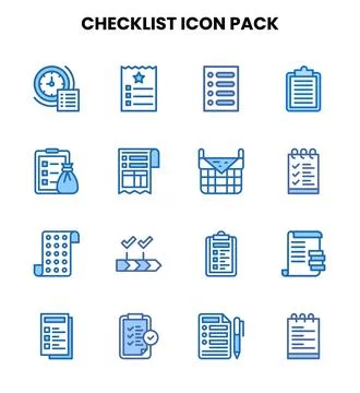 Checklist Two Colour UI Icons Pack Stock Illustration