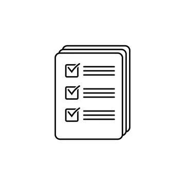 Checklist vector icon. Black illustration isolated Stock Illustration