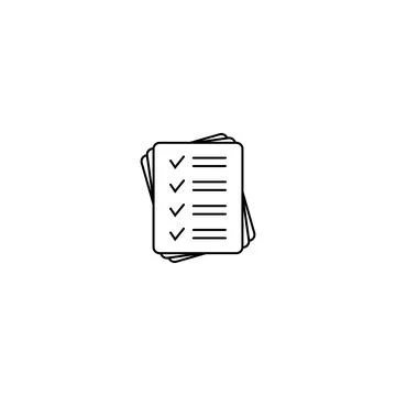 Checklist vector icon. Black illustration isolated Stock Illustration