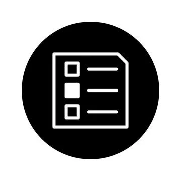 Checklist vector icon illustration on a black background showcasing task ma.. Stockillustratie