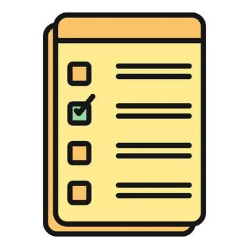Checklist vector icon showing completed task item Stockillustratie