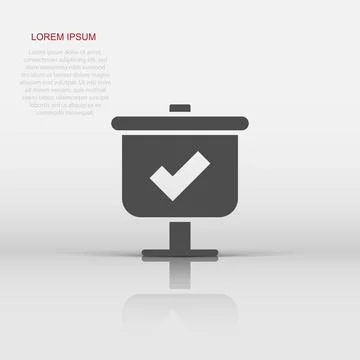 Checklist vector icon. Survey vector illustration in flat design on isolate.. Stock Illustration