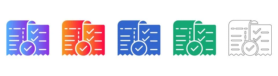 Checklist Verification Document Icons Illustration