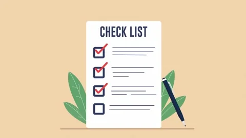 Checklist on a white sheet of paper. Checklist completed  animation. Stock Footage 341737667