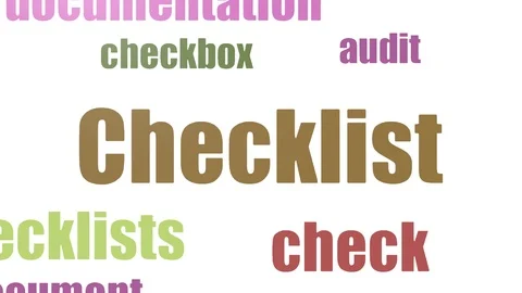 Checklist Word Cloud Animated Isolated Stock Footage 107229874