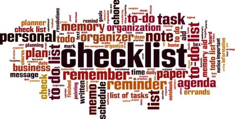 Checklist word cloud Stock Illustration