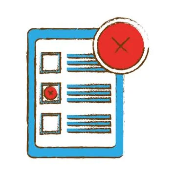 Checklist with wrong mark イラスト素材