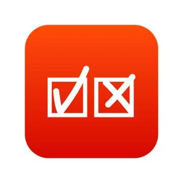 Checkmark to accept and refusal icon digital red Stock Illustration