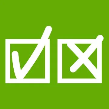 Checkmark to accept and refusal icon green Stock Illustration