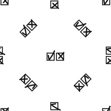 Checkmark to accept and refusal pattern seamless black Illustrazione stock