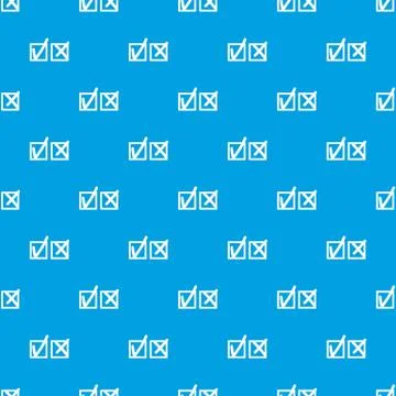 Checkmark to accept and refusal pattern seamless blue Illustrazione stock