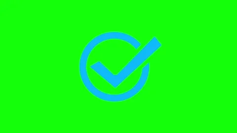 Checkmark and Cross Mark Animated Icons Green Screen Stock Footage 340373645