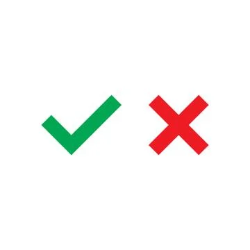 Checkmark and crossmark Stock Illustration