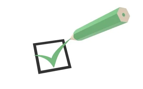 Checkmark and a Pencil Stock Illustration