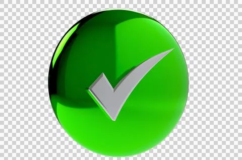 Checkmark and X mark icon, buttons isolated on a transparent background Stock Illustration
