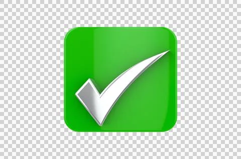 Checkmark and X mark icon, buttons isolated on a transparent background Stock Illustration