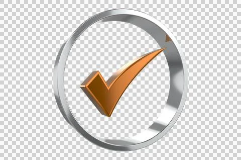 Checkmark and X mark icon, buttons isolated on a transparent background. Stock Illustration
