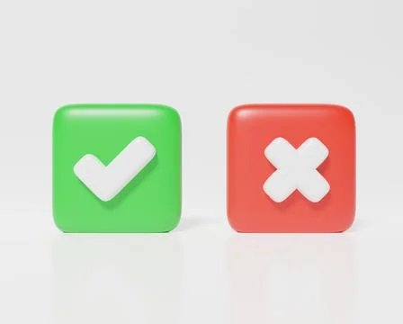Checkmark and x or confirm. Like or correct icon isolated white background 스톡 일러스트
