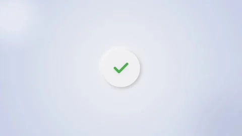 Checkmark animation appearing on a clean Video stock 344773451