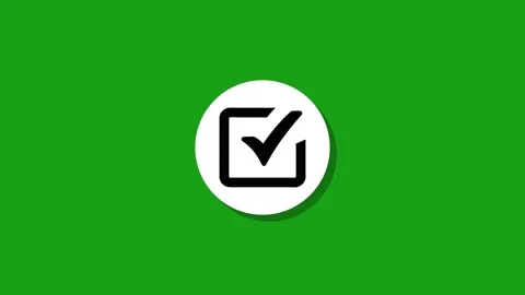 A checkmark animation on a green screen, a simple graphic with a validated .. Stock Footage 327762885