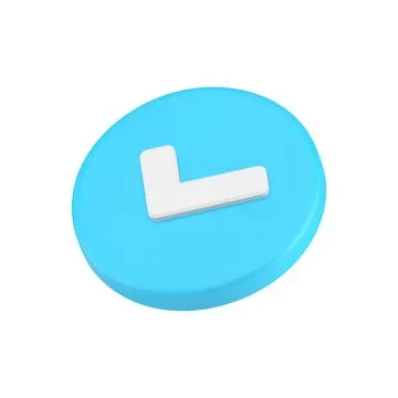 Checkmark blue circle button approved acceptance checkbox confirmation 3d ico Stock Illustration