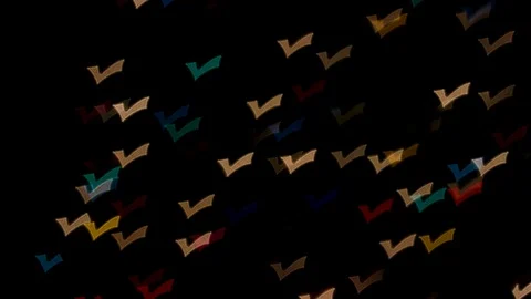 Checkmark Bokeh Multicolor and White Lights RACK Stock Footage 84708787