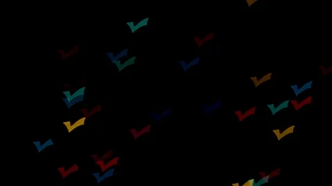 Checkmark Bokeh Multicolor Lights RACK Stock Footage 84708883