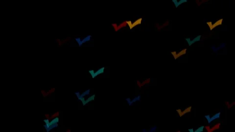 Checkmark Bokeh Multicolor Lights TILT UP Stock Footage 84708915