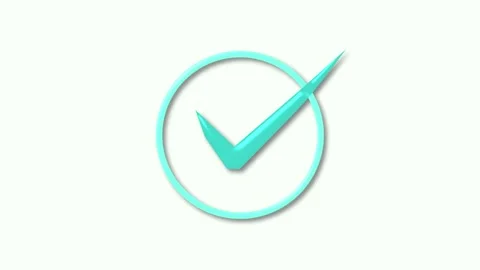 Checkmark in Circle Animation on White Background Vidéo 309884815