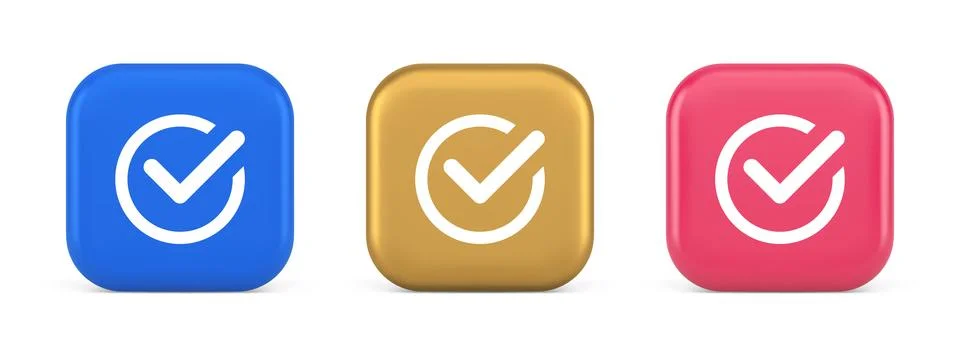 Checkmark in circle done approved button ok acceptance positive vote enter .. Illustrazione stock