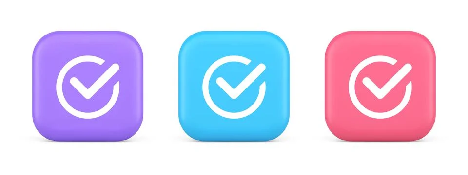 Checkmark in circle done approved button ok acceptance positive vote enter .. Stock Illustration