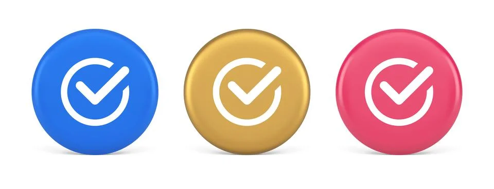 Checkmark in circle done approved button ok acceptance positive vote enter .. Stock Illustration