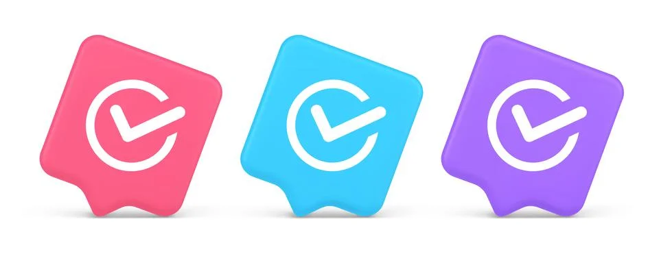Checkmark in circle done approved button ok acceptance positive vote enter .. Illustrazione stock