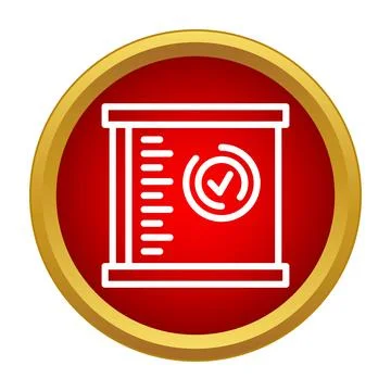 Checkmark in circle selecting item from list icon Stock Illustration