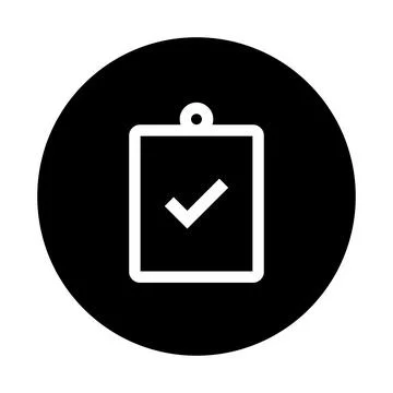 Checkmark, clipboard, task icon. Black vector Illustration. イラスト素材