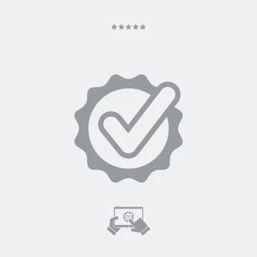 Checkmark cockade flat icon Stockillustratie