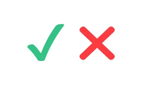 Checkmark cross icon isolated. Vector illustration EPS 10 Stock Illustration