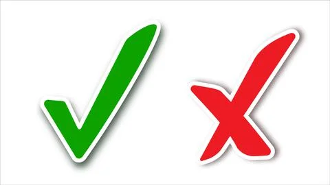 Checkmark cross on white background. Isolated vector sign symbol. Checkmark Illustrazione stock