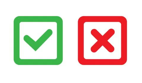 Checkmark cross on white background. Isolated vector sign symbol. Checkmark Stock Illustration