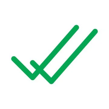 Checkmark done icon line isolated on white background. Black flat thin icon.. Stock Illustration