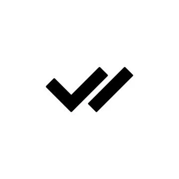 Checkmark double right symbol icon set, wrong symbol on isolated white backgr Stock Illustration