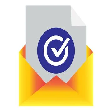 Checkmark envelope icon isolated on transparent background Stock-Illustration