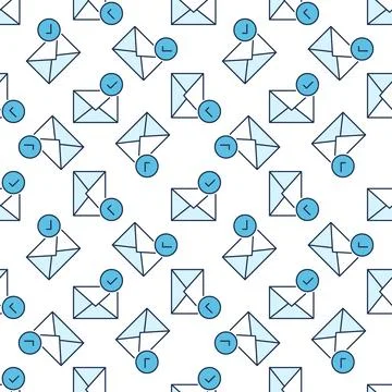 Checkmark on Envelope vector colored seamless pattern イラスト素材