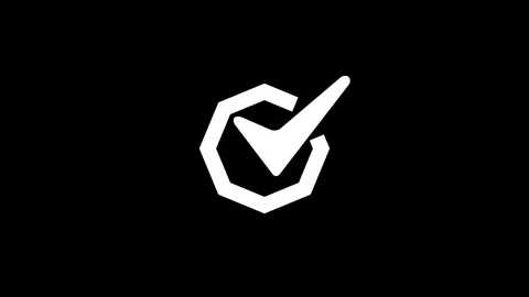 Checkmark in Geometric Shape on Black Background Animation Stock Footage 307720823