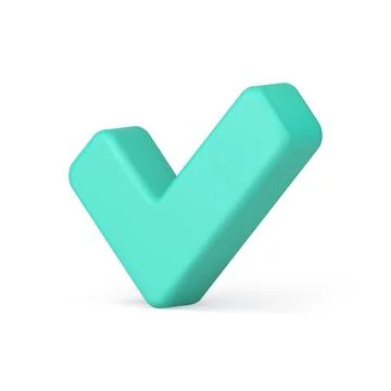 Checkmark green approved done complete symbol isometric 3d icon realistic v.. Stock Illustration