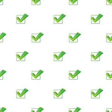 Checkmark. Green approved pattern on white background. Vector stock illustration イラスト素材